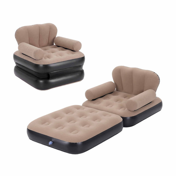 Gardeon Inflatable Chair Sun Lounge Air Sofa Blow Up Air Chair for Camping with Pump Awezingly