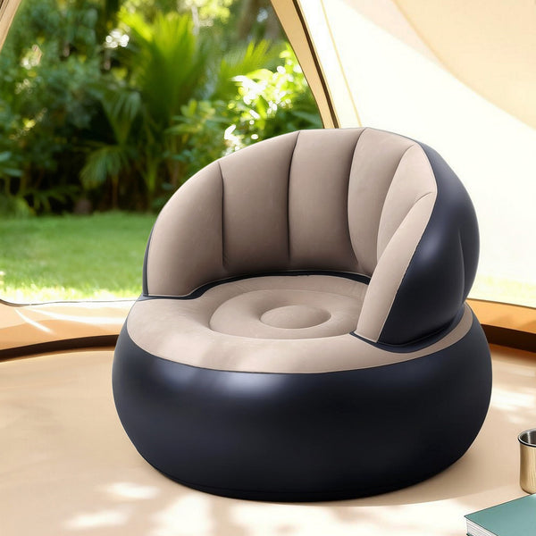 Gardeon Inflatable Chair Blow Up Folding Air Chairs Sofa for Camping with Pump Awezingly