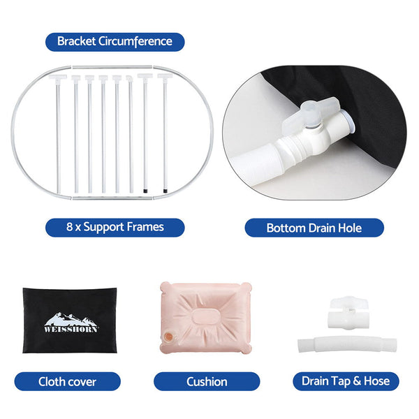 Portable Ice Bath Tub 120x70X70CM Inflatable Cold Water Folding Bathtub Spa Massage Weisshorn