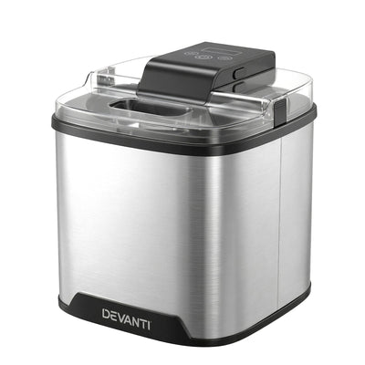 Devanti Ice Cream Maker Machine 2L Homemade Gelato Sorbet Frozen Drinks Sliver