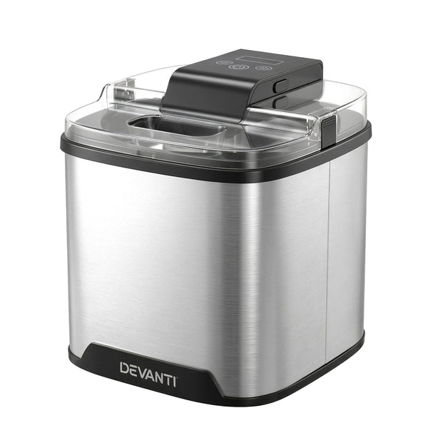 Devanti Ice Cream Maker Machine 2L Homemade Gelato Sorbet Frozen Drinks Sliver Awezingly