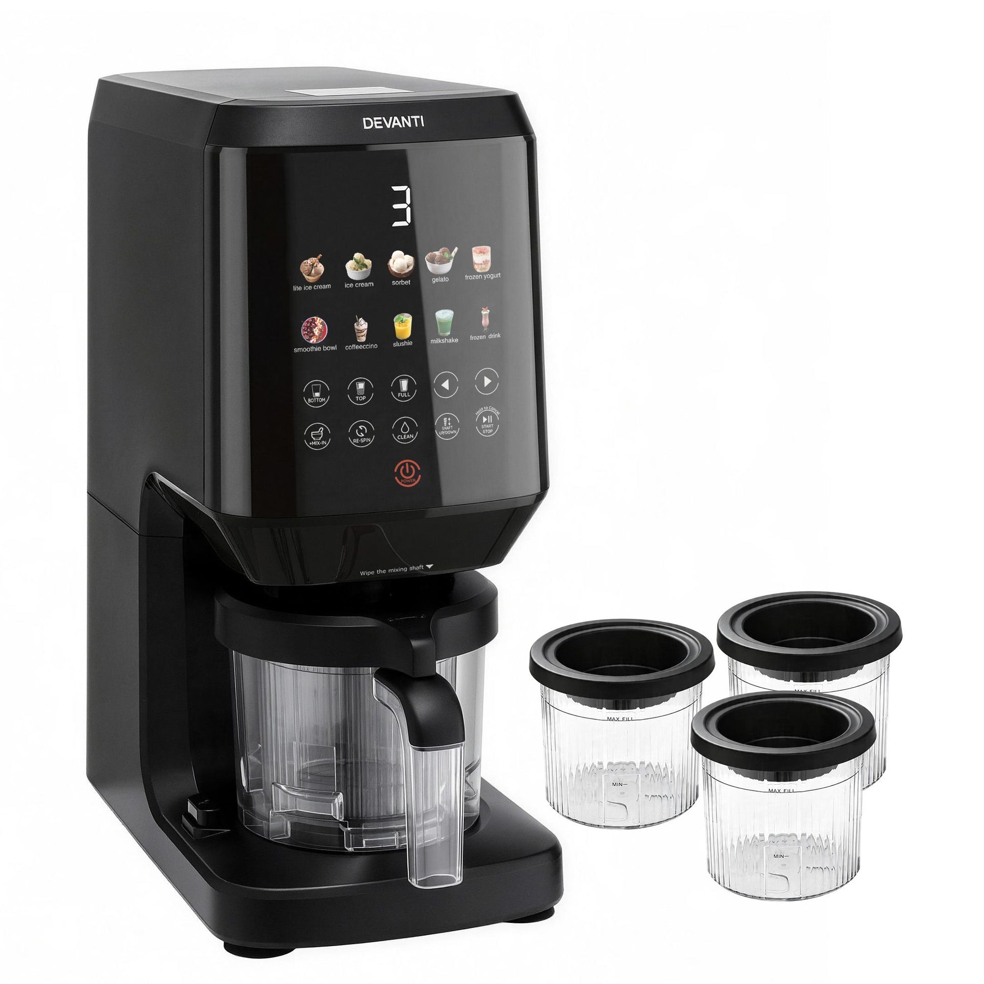Devanti 10-in-1 Ice Cream Maker Machine Homemade Gelato Sorbet Smart Portion Control Custom Mix-Ins Awezingly