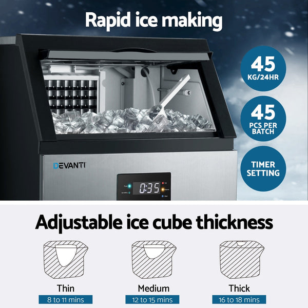 Devanti 45kg Ice Maker Commercial Machine Devanti