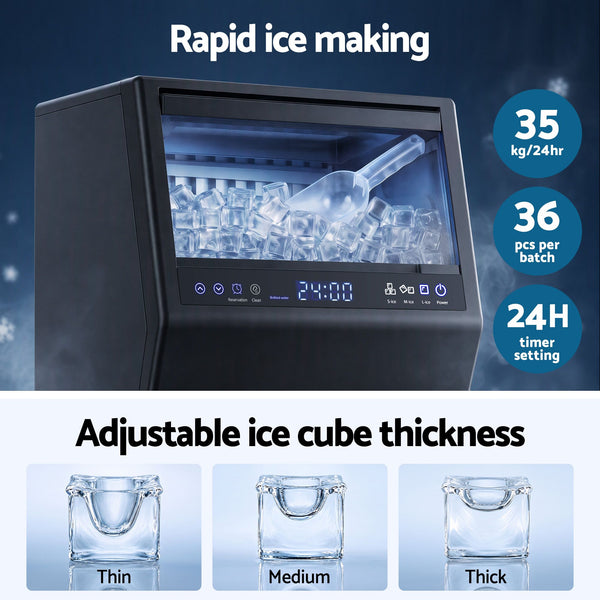 Devanti 35kg Commercial Ice Maker Freestanding Ice Cube Machine Awezingly
