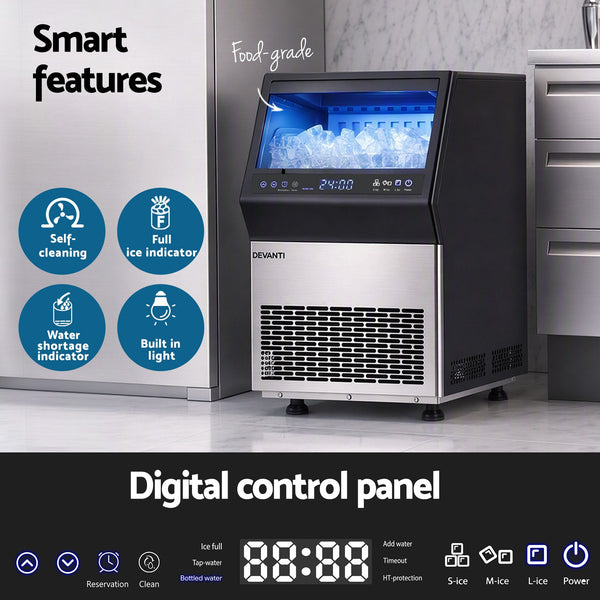 Devanti 35kg Commercial Ice Maker Freestanding Ice Cube Machine Awezingly