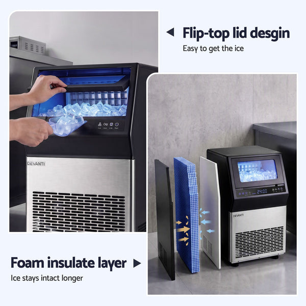 Devanti 35kg Commercial Ice Maker Freestanding Ice Cube Machine Awezingly