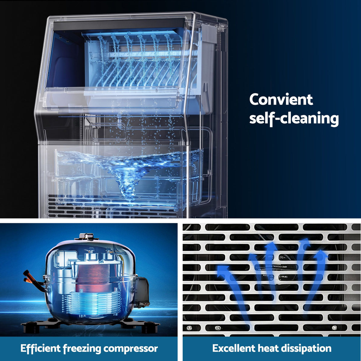 Devanti 35kg Commercial Ice Maker Freestanding Ice Cube Machine Awezingly