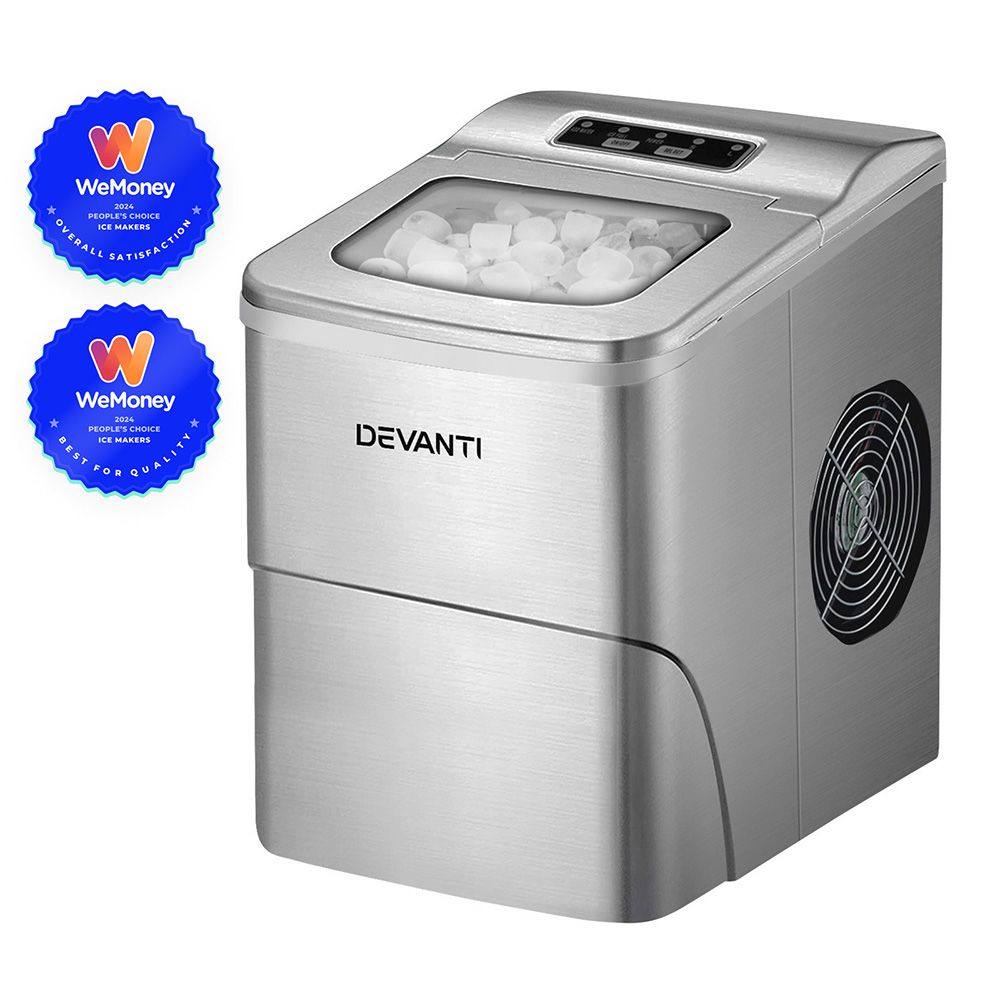Devanti 12kg Ice Maker Machine Silver Awezingly