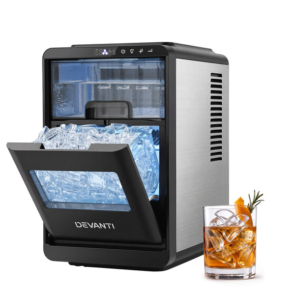 Devanti Ice Maker Crescent Ice 16pcs Countertop Machine 12KG/24H for Home Awezingly