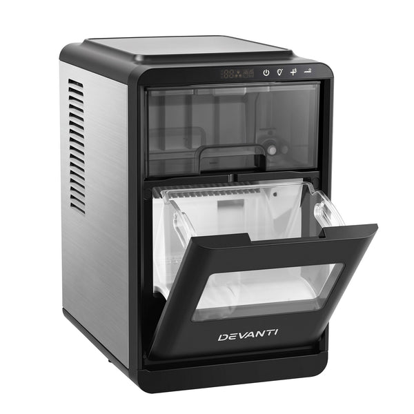 Devanti Ice Maker Crescent Ice 16pcs Countertop Machine 12KG/24H for Home Awezingly