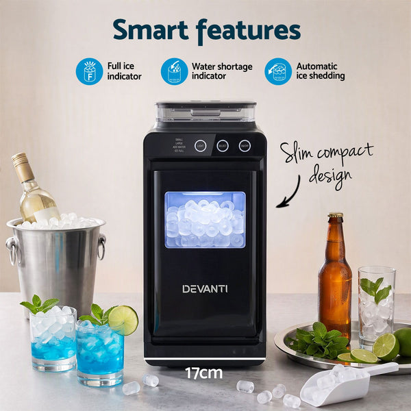 Devanti Ice Maker Ice Slim Compact Countertop Machine 12KG/24H for Home Awezingly