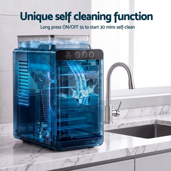 Devanti Ice Maker Ice Slim Compact Countertop Machine 12KG/24H for Home Awezingly