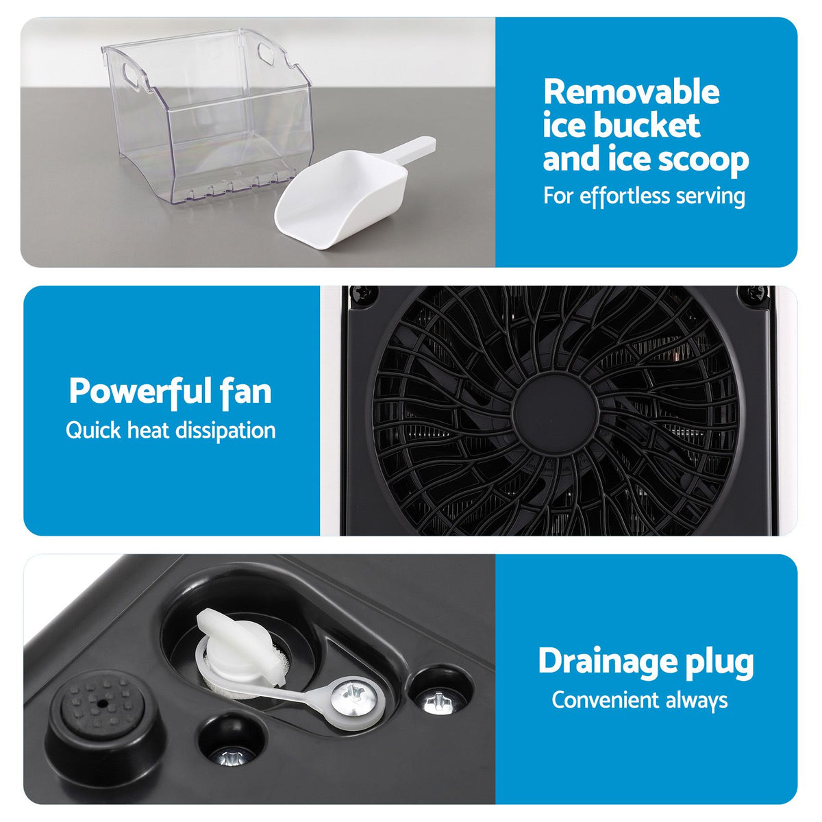 Devanti Ice Maker Ice Slim Compact Countertop Machine 12KG/24H for Home Awezingly