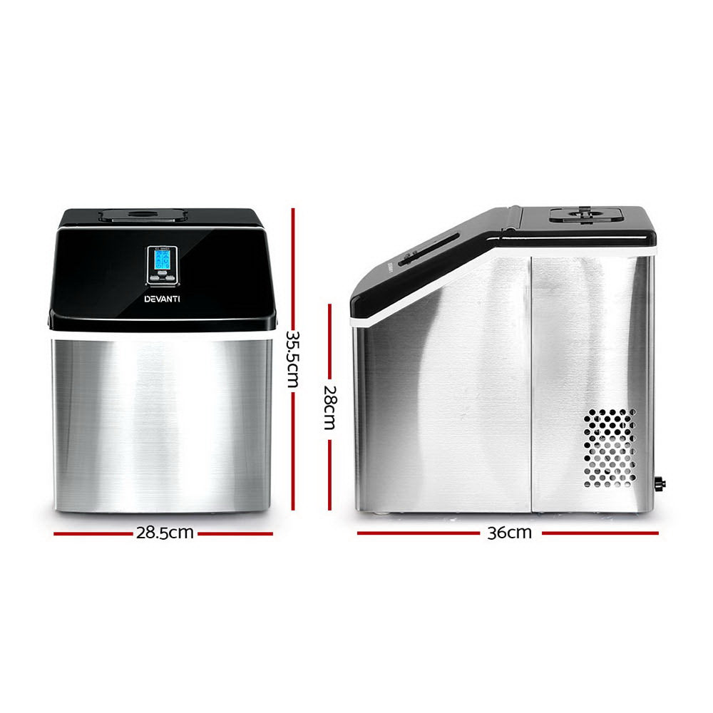 Devanti 18kg Ice Maker Machine Stainless Steel Awezingly