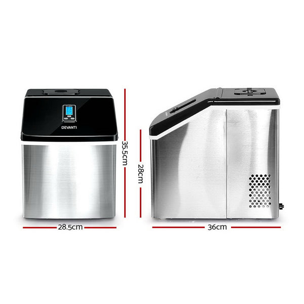Devanti 18kg Ice Maker Machine Stainless Steel Awezingly