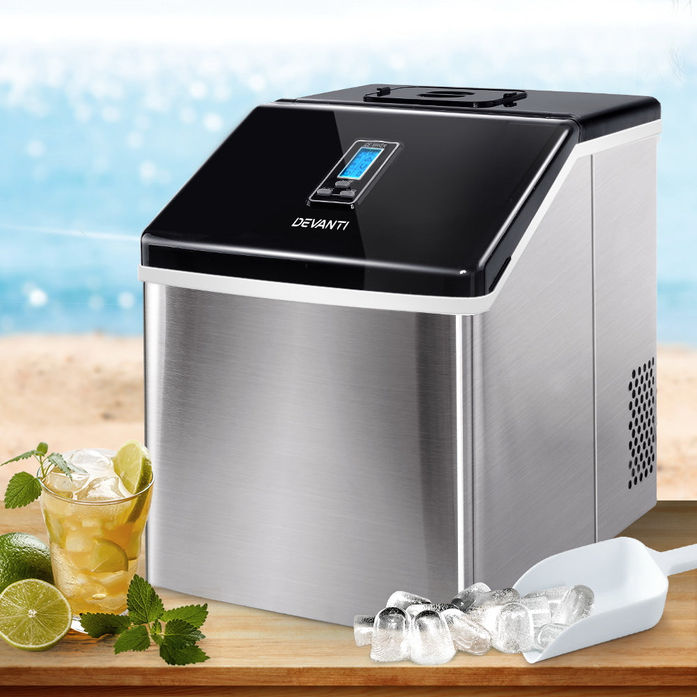 Devanti 18kg Ice Maker Machine Stainless Steel Awezingly
