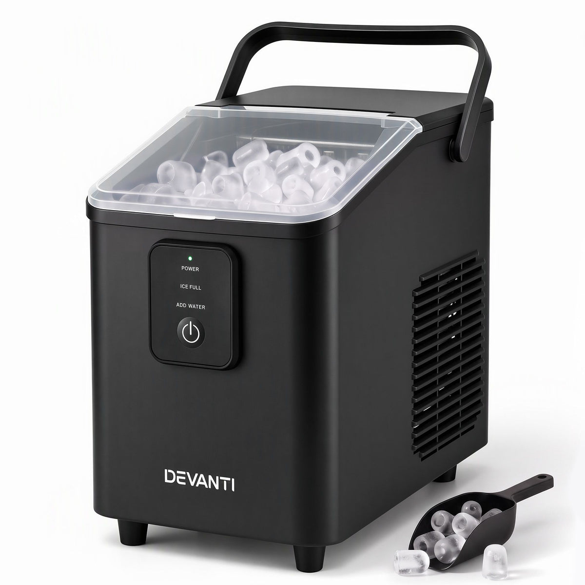 Devanti Ice Maker 11-12kg Portable Bullet Cube Machine Black Awezingly