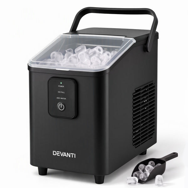Devanti Ice Maker 11-12kg Portable Bullet Cube Machine Black Awezingly