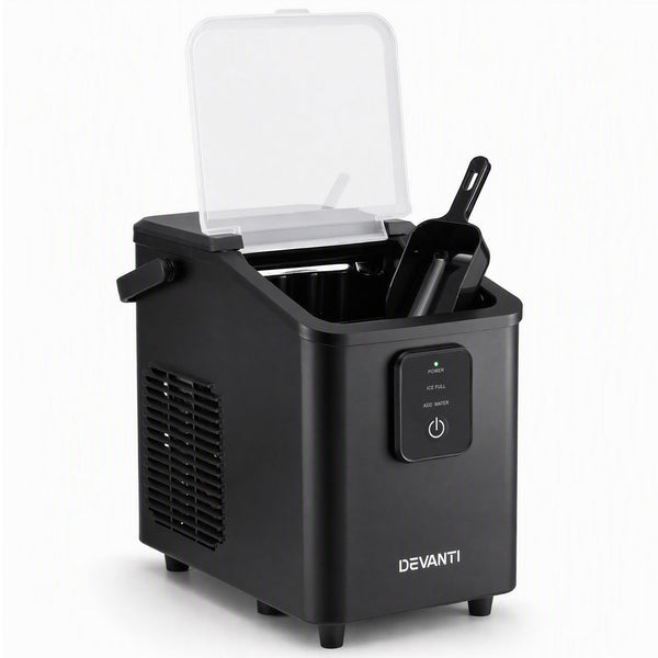 Devanti Ice Maker 11-12kg Portable Bullet Cube Machine Black Awezingly