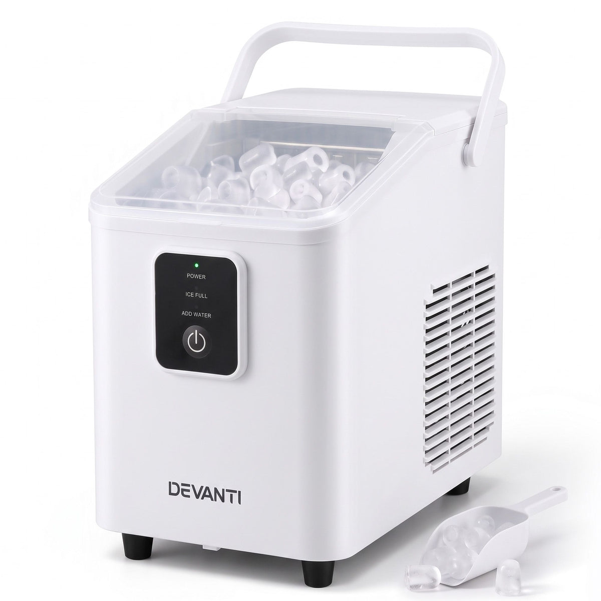 Devanti Ice Maker 11-12kg Portable Bullet Cube Machine White Awezingly