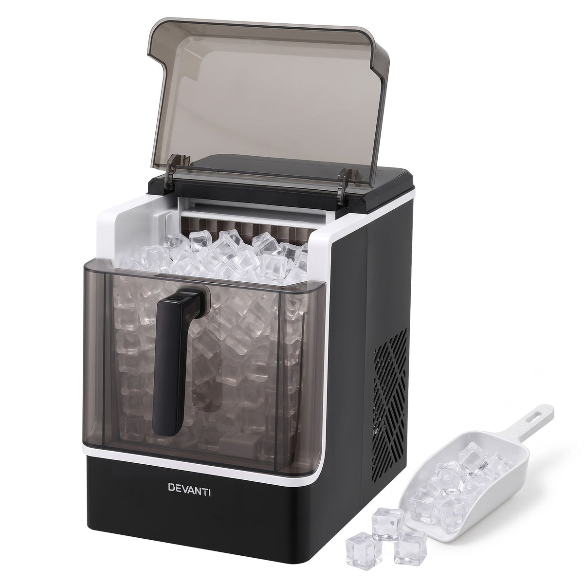 Devanti Ice Maker 23kg Portable Basket Square Cube Machine Black Awezingly