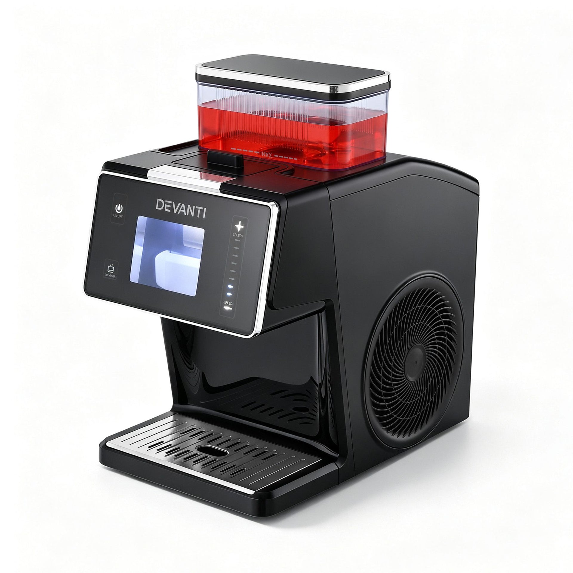 Devanti 20kg/24hr Ice Maker Snowflake Shaved Ice Slushie Maker Black Awezingly