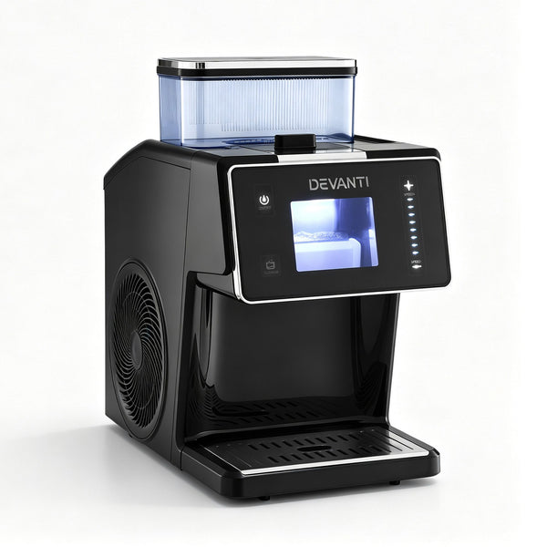 Devanti 20kg/24hr Ice Maker Snowflake Shaved Ice Slushie Maker Black Awezingly