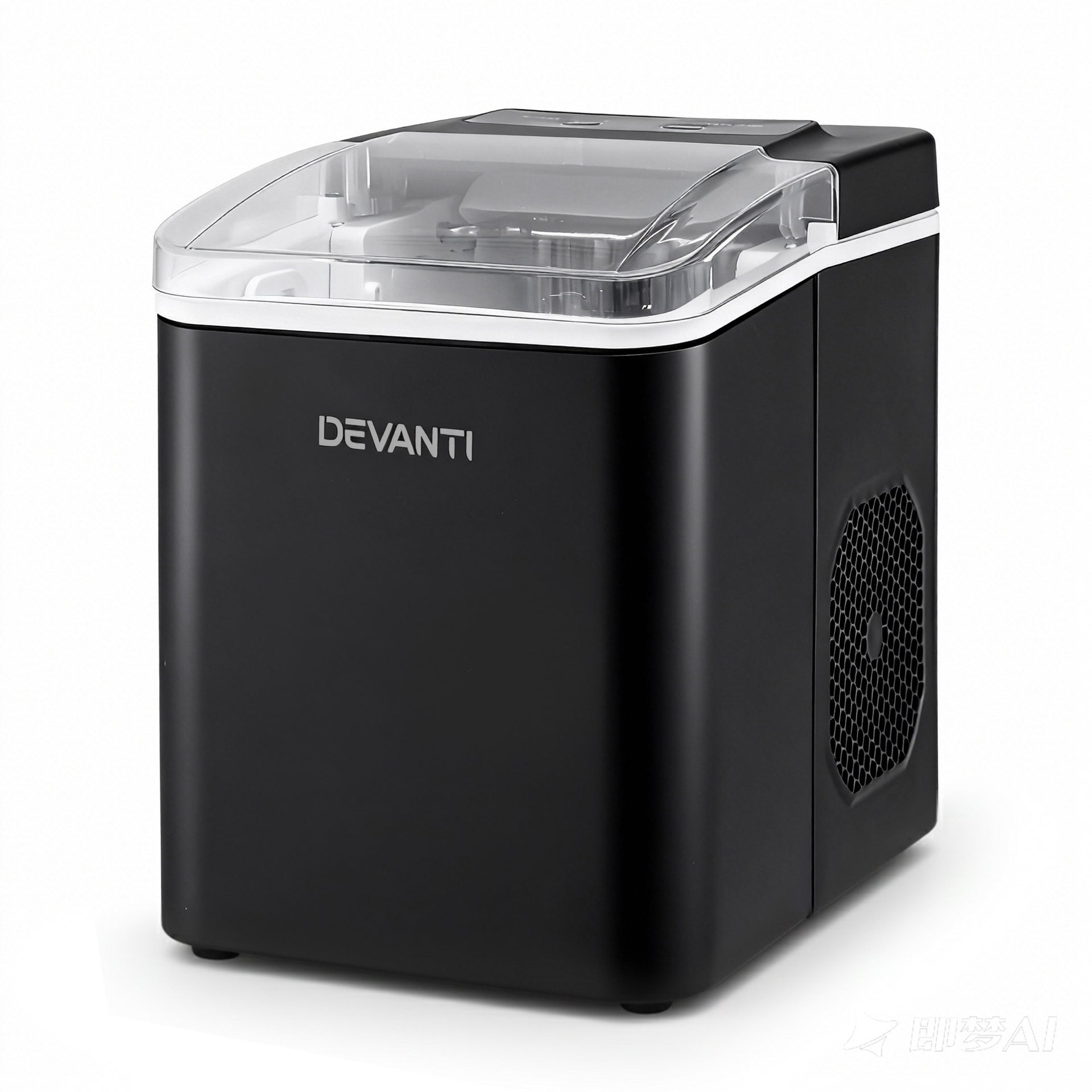 Devanti Ice Maker Machine Portable 12kg Countertop w/Self Cleaning 1.2L Black Awezingly