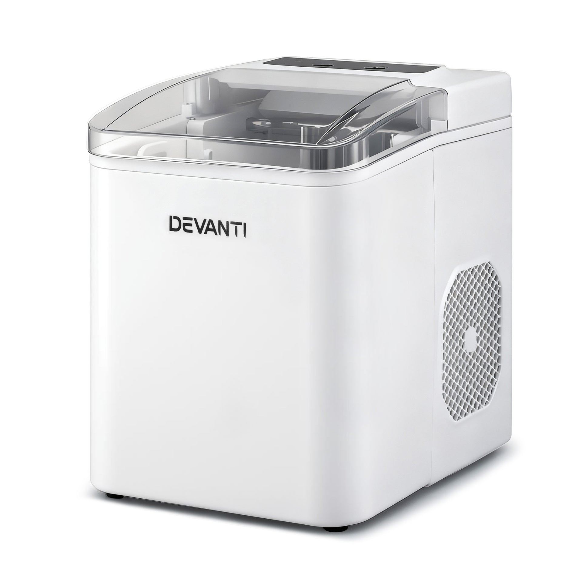 Devanti Ice Maker Machine Portable 12kg Countertop w/Self Cleaning 1.2L White Awezingly