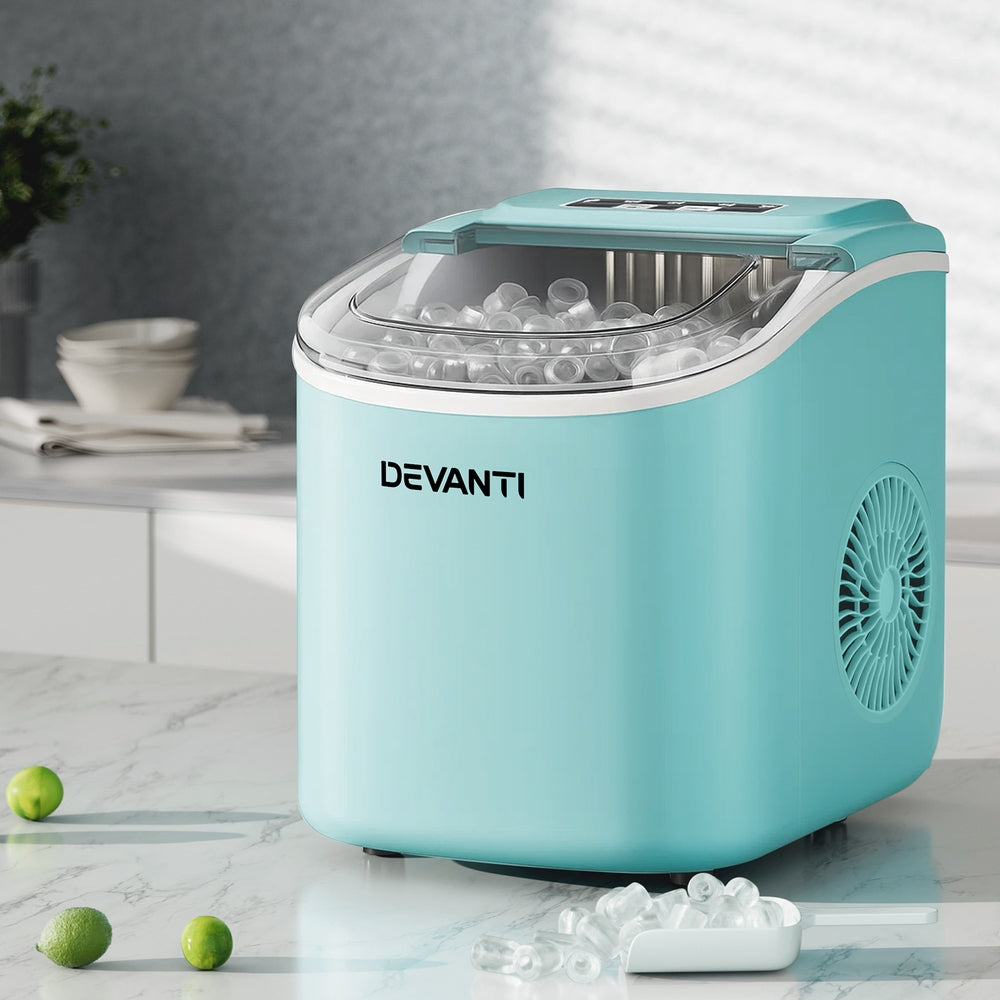 Devanti 12kg Ice Maker Machine w/Self Cleaning Green Awezingly