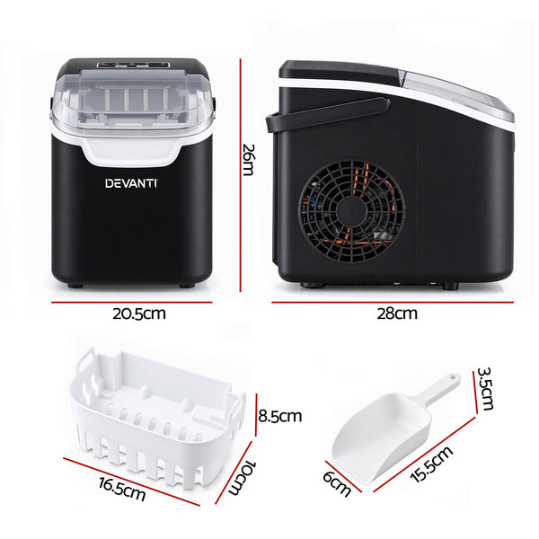 Devanti Ice Maker Ice Compact 12KG/24H Countertop Machine for Home Awezingly