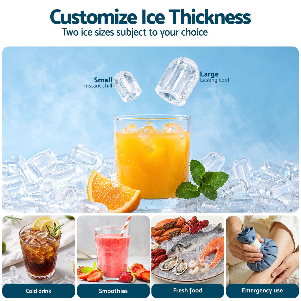 Devanti Ice Maker Ice Compact 12KG/24H Countertop Machine for Home Awezingly