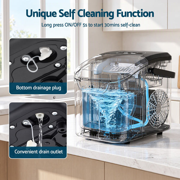 Devanti Ice Maker Ice Compact 12KG/24H Countertop Machine for Home Awezingly
