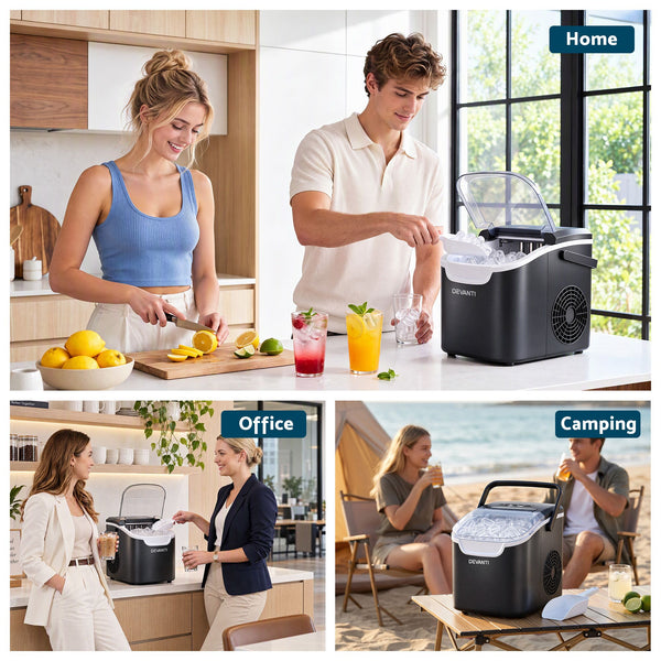 Devanti Ice Maker Ice Compact 12KG/24H Countertop Machine for Home Awezingly