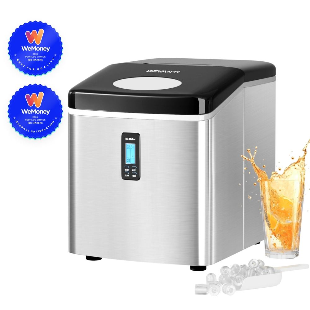 Devanti 15kg Ice Maker Machine Silver Awezingly