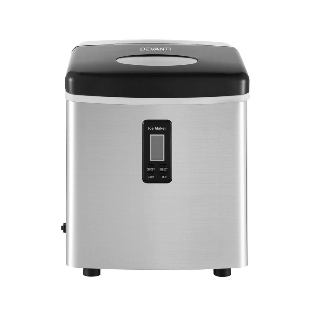 Devanti 15kg Ice Maker Machine Silver Awezingly