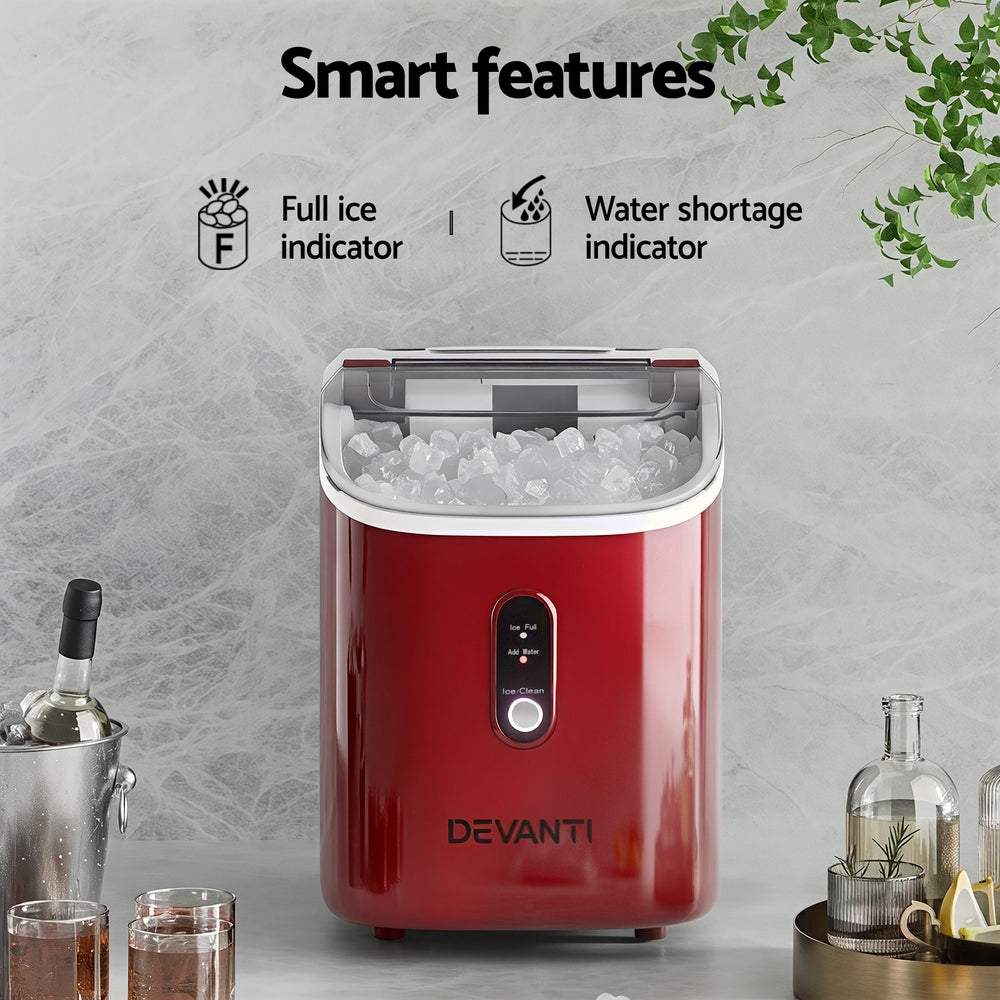 Devanti Ice Maker Machine 15kg Nugget Chewable Ice Cube Awezingly
