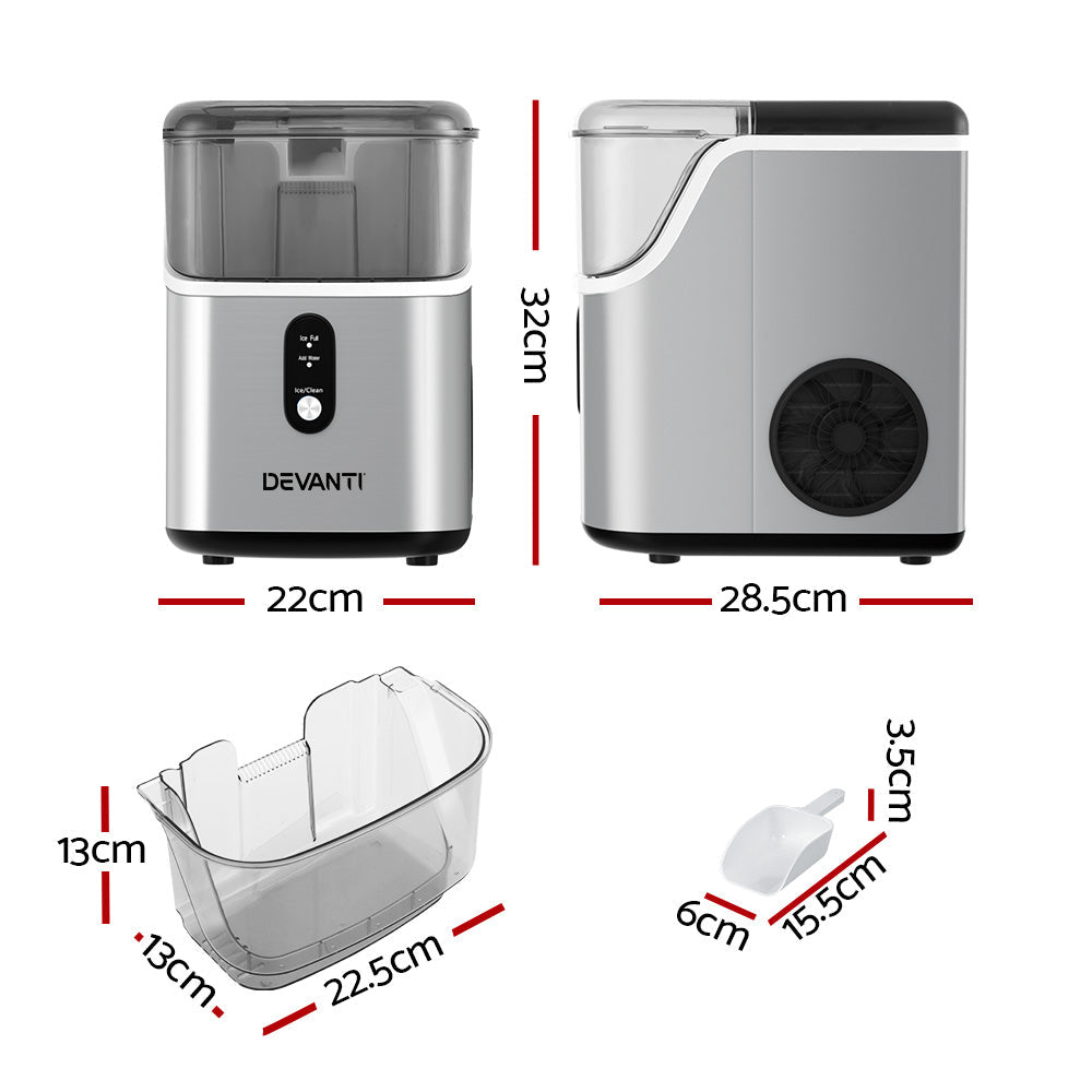 Devanti Ice Maker Machine 15kg Nugget Ice Cube Devanti