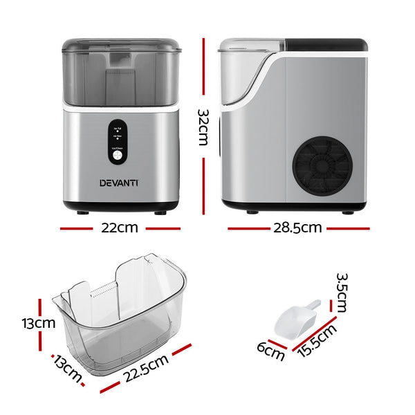 Devanti Ice Maker Machine 15kg Nugget Ice Cube Devanti