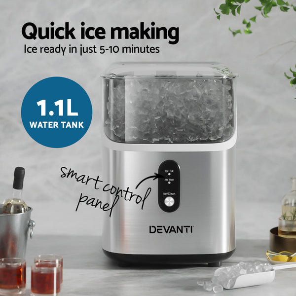Devanti Ice Maker Machine 15kg Nugget Ice Cube Devanti