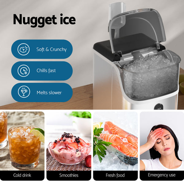 Devanti Ice Maker Machine 15kg Nugget Ice Cube Devanti
