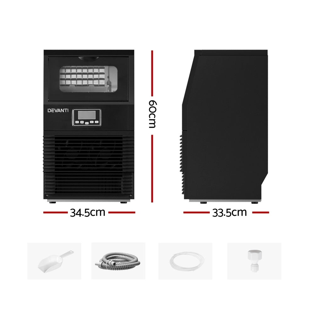 Devanti Commercial Ice Maker Cube Machine 30kg Devanti