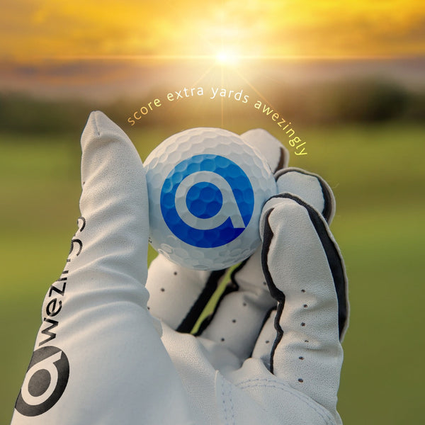 Awezingly Power Touch Cabretta Leather Golf Glove for Men - White Awezingly