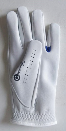 Awezingly Power Touch Cabretta Leather Golf Glove for Men - White Awezingly