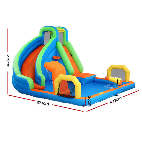 AirMyFun Kids Inflatable Pool Water Slide Cannon Splash Park Castle Outdoor Toys 427X374CM Awezingly