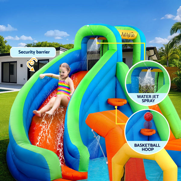 AirMyFun Kids Inflatable Pool Water Slide Cannon Splash Park Castle Outdoor Toys 427X374CM Awezingly