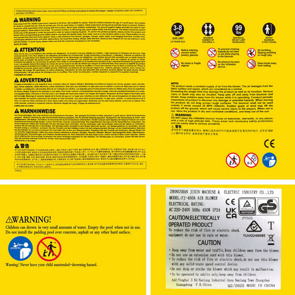 AirMyFun Kids Inflatable Pool Water Slide Cannon Splash Park Castle Outdoor Toys 427X374CM Awezingly