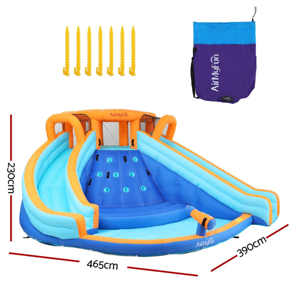 AirMyFun Kids Inflatable Pool Water Double Slide Park Jumping Castle 465X390CM Bestway