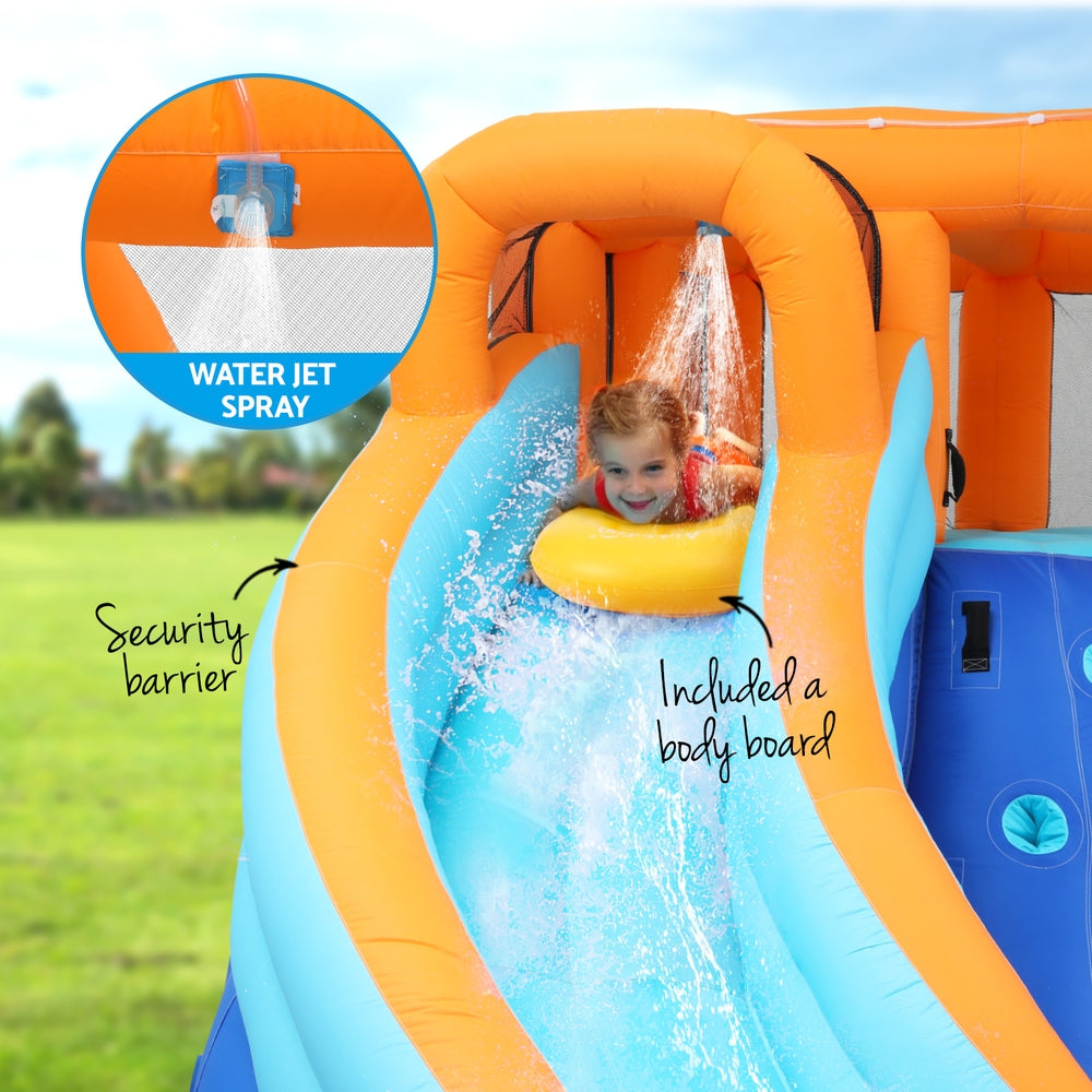 AirMyFun Kids Inflatable Pool Water Double Slide Park Jumping Castle 465X390CM Bestway