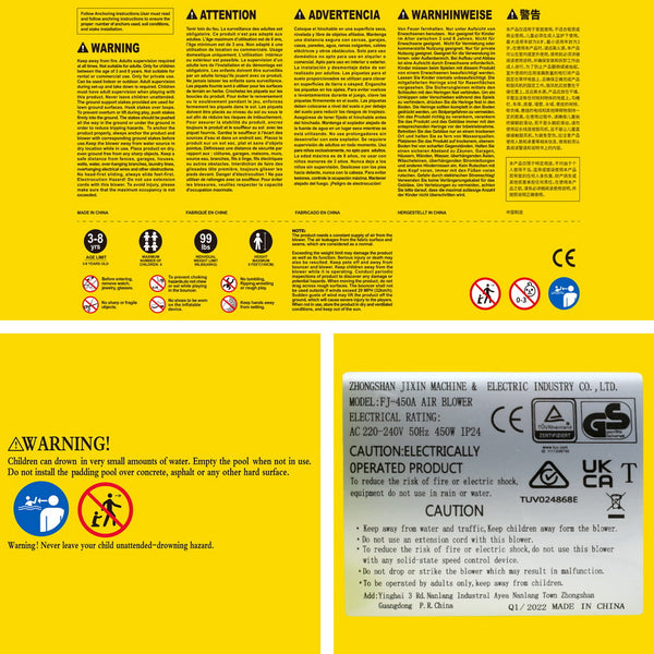 AirMyFun Kids Inflatable Pool Water Slide Park Jumping Castle Bounce 382X381CM Bestway